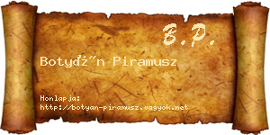Botyán Piramusz névjegykártya